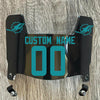 Miami Dolphins Custom Name & Number Mini Football Helmet Visor Shield Black Dark Tint w/ Clips - Aqua Green