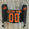 Miami Dolphins Custom Name & Number Mini Football Helmet Visor Shield Black Dark Tint w/ Clips - Orange