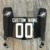 Miami Dolphins Custom Name & Number Mini Football Helmet Visor Shield Black Dark Tint w/ Clips - White