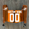 Miami Dolphins Custom Name & Number Mini Football Helmet Visor Shield Orange Chrome Mirror w/ Clips - White