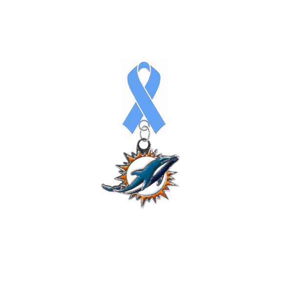 Miami Dolphins NFL Prostate Cancer Awareness / Fathers Day Light Blue Ribbon Lapel Pin