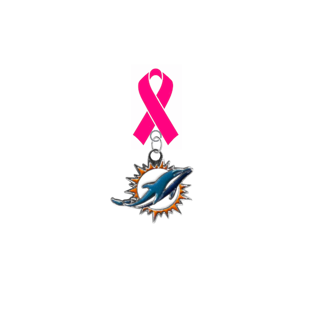 Miami Dolphins NFL Breast Cancer Awareness / Mothers Day Pink Ribbon Lapel Pin