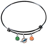 Miami Dolphins Black NFL Expandable Wire Bangle Charm Bracelet