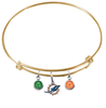 Miami Dolphins Gold NFL Expandable Wire Bangle Charm Bracelet