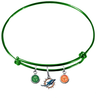 Miami Dolphins Green NFL Expandable Wire Bangle Charm Bracelet