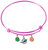 Miami Dolphins Pink NFL Expandable Wire Bangle Charm Bracelet