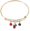 Miami Heat GOLD Color Edition Expandable Wire Bangle Charm Bracelet