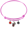 Miami Heat PINK Color Edition Expandable Wire Bangle Charm Bracelet