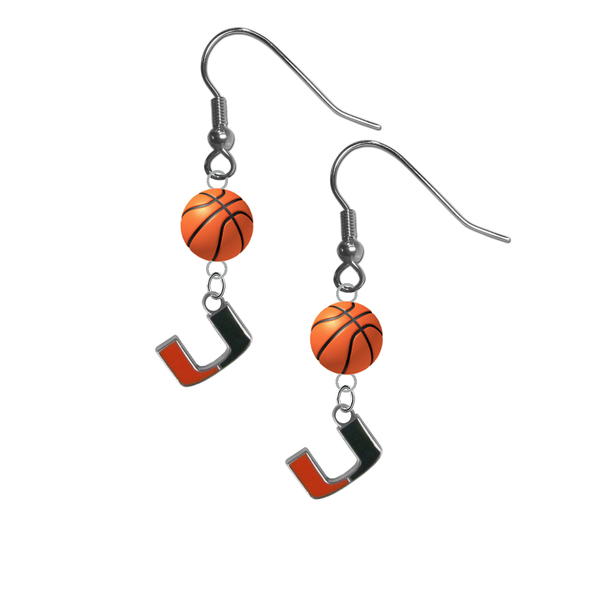 Miami Hurricanes NCAA Basketball Dangle Earrings