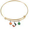 Miami Hurricanes GOLD Expandable Wire Bangle Charm Bracelet