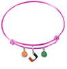Miami Hurricanes PINK Expandable Wire Bangle Charm Bracelet