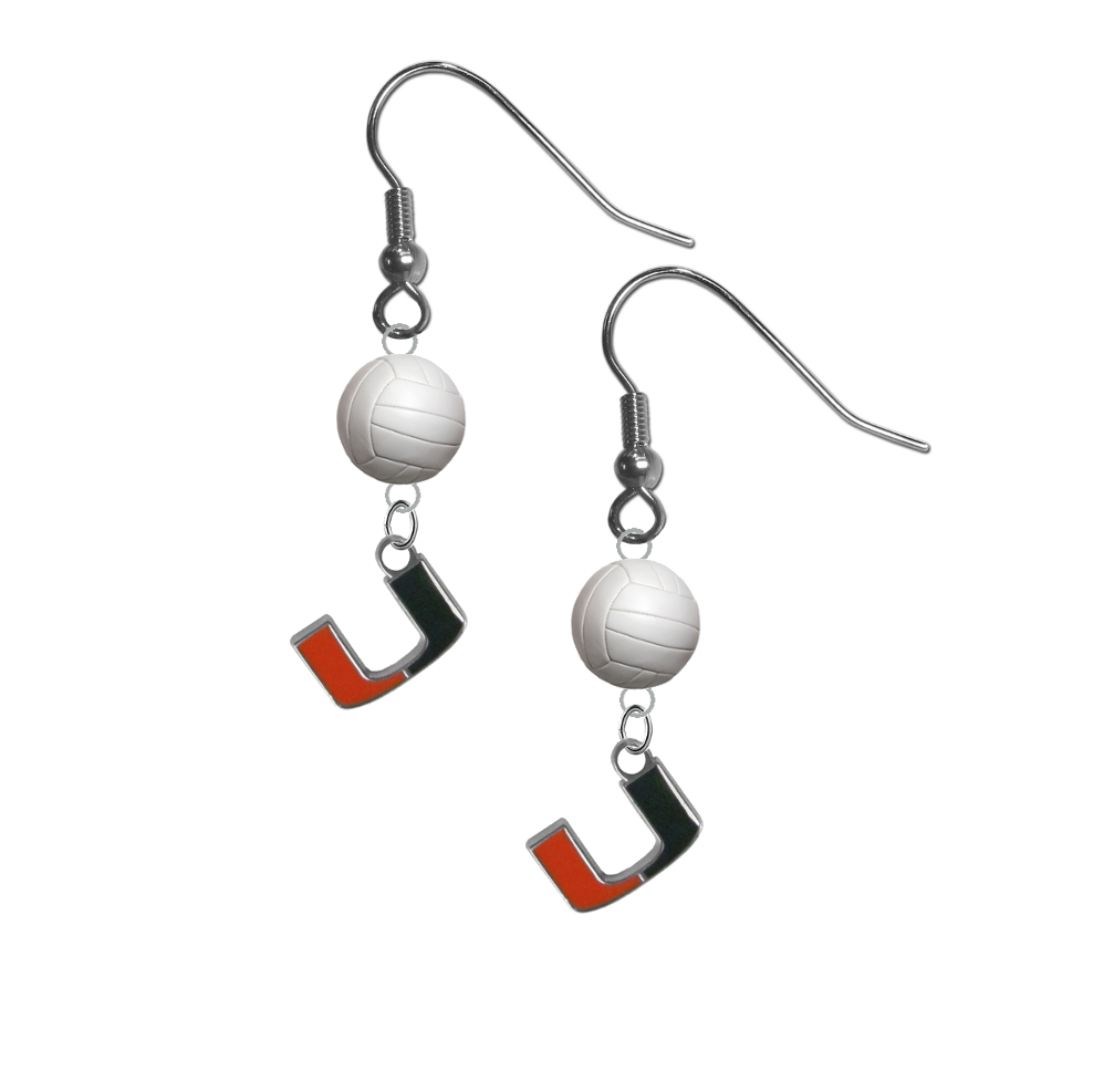 Miami Hurricanes NCAA Volleyball Dangle Earrings