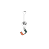 Miami Hurricanes WHITE College Belly Button Navel Ring