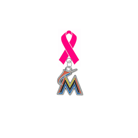 Miami Marlins MLB Breast Cancer Awareness / Mothers Day Pink Ribbon Lapel Pin