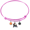Miami Marlins Pink MLB Expandable Wire Bangle Charm Bracelet