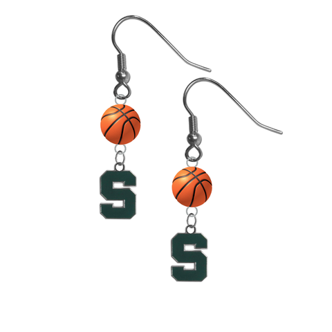 Michigan State Spartans NCAA Basketball Dangle Earrings