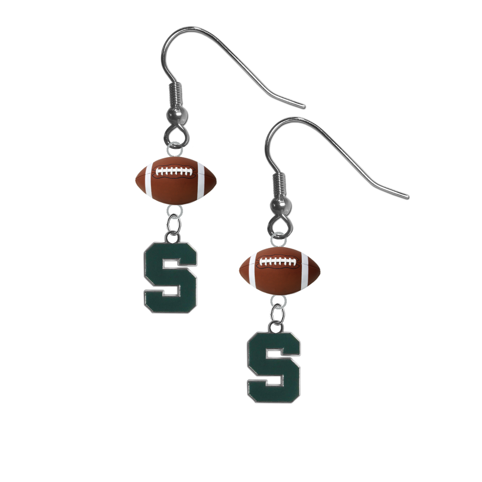 Michigan State Spartans NCAA Football Dangle Earrings