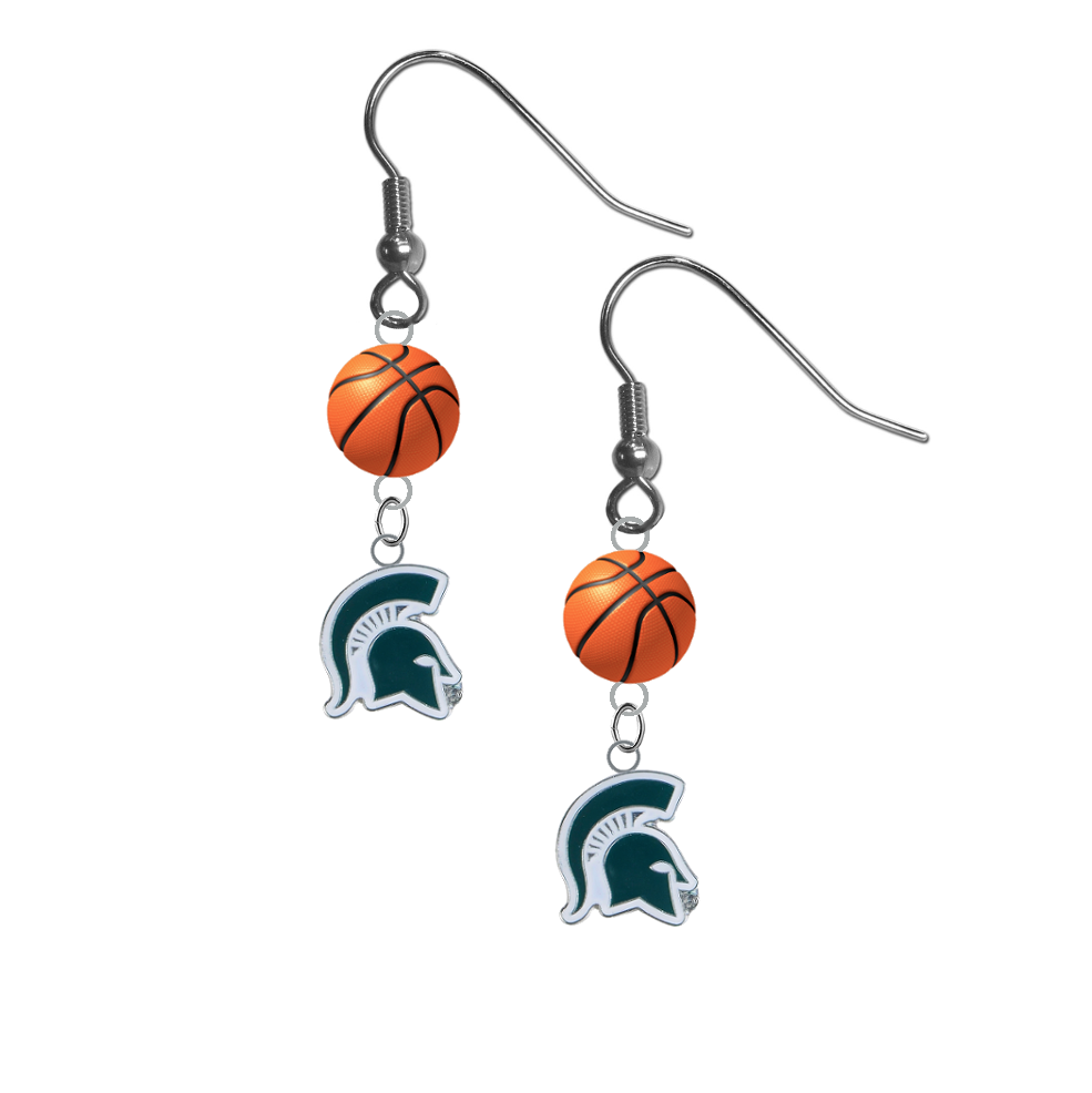 Michigan State Spartans Mascot NCAA Basketball Dangle Earrings