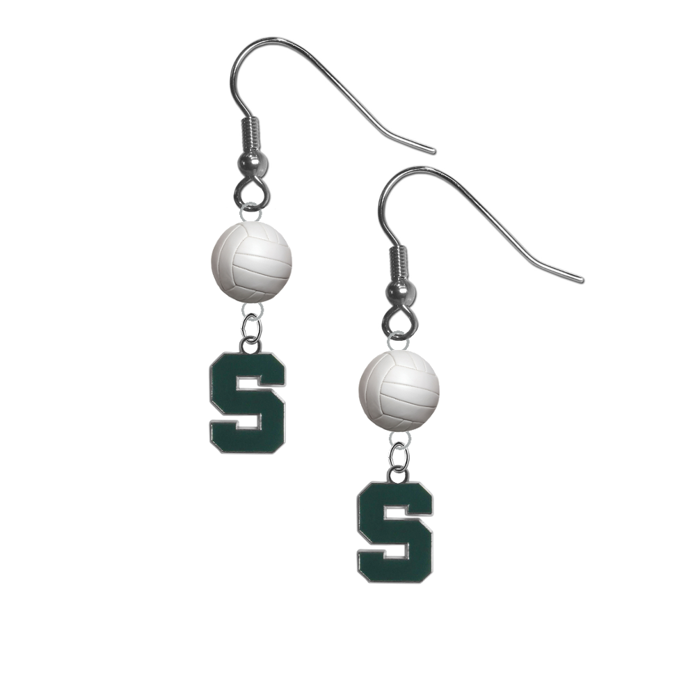 Michigan State Spartans NCAA Volleyball Dangle Earrings