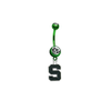 Michigan State Spartans GREEN College Belly Button Navel Ring