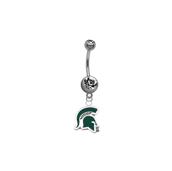 Michigan State Spartans Mascot NCAA College Belly Button Navel Ring