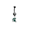 Michigan State Spartans BLACK College Belly Button Navel Ring