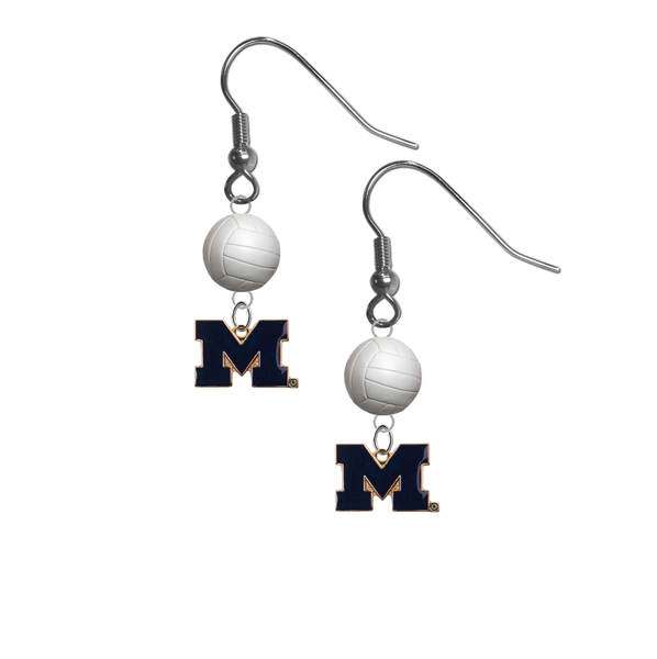 Michigan Wolverines Style 2 NCAA Volleyball Dangle Earrings