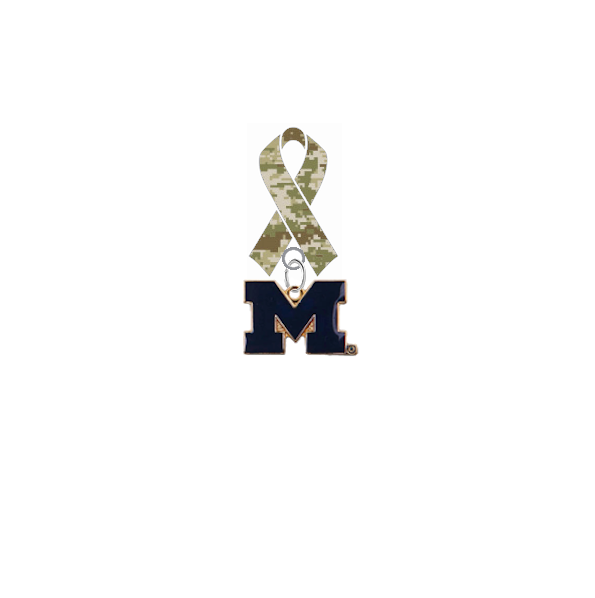 Michigan Wolverines Style 2 Salute to Service Military Appreciation Camo Ribbon Lapel Pin