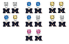 Michigan Wolverines 2 NCAA Swarovski Crystal Stud Rhinestone Earrings