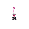 Michigan Wolverines Style 2 PINK College Belly Button Navel Ring