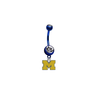 Michigan Wolverines Style 3 BLUE College Belly Button Navel Ring