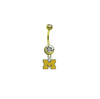 Michigan Wolverines Style 3 GOLD College Belly Button Navel Ring
