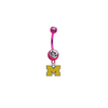 Michigan Wolverines Style 3 PINK College Belly Button Navel Ring