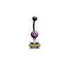 Michigan Wolverines BLACK w/ PINK GEM College Belly Button Navel Ring