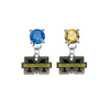 Michigan Wolverines BLUE & GOLD Swarovski Crystal Stud Rhinestone Earrings