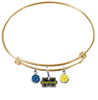 Michigan Wolverines GOLD Expandable Wire Bangle Charm Bracelet