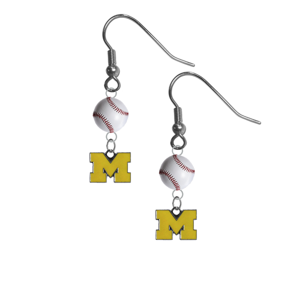 Michigan Wolverines Style 3 NCAA Baseball Dangle Earrings