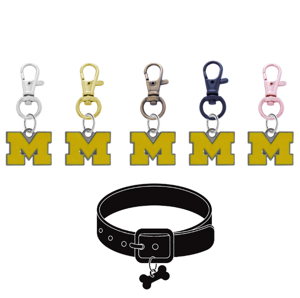 Michigan Wolverines 3 NCAA Pet Tag Dog Cat Collar Charm