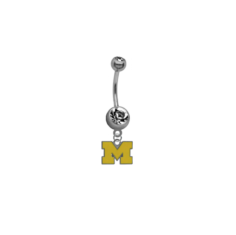 Michigan Wolverines Style 3 NCAA College Belly Button Navel Ring