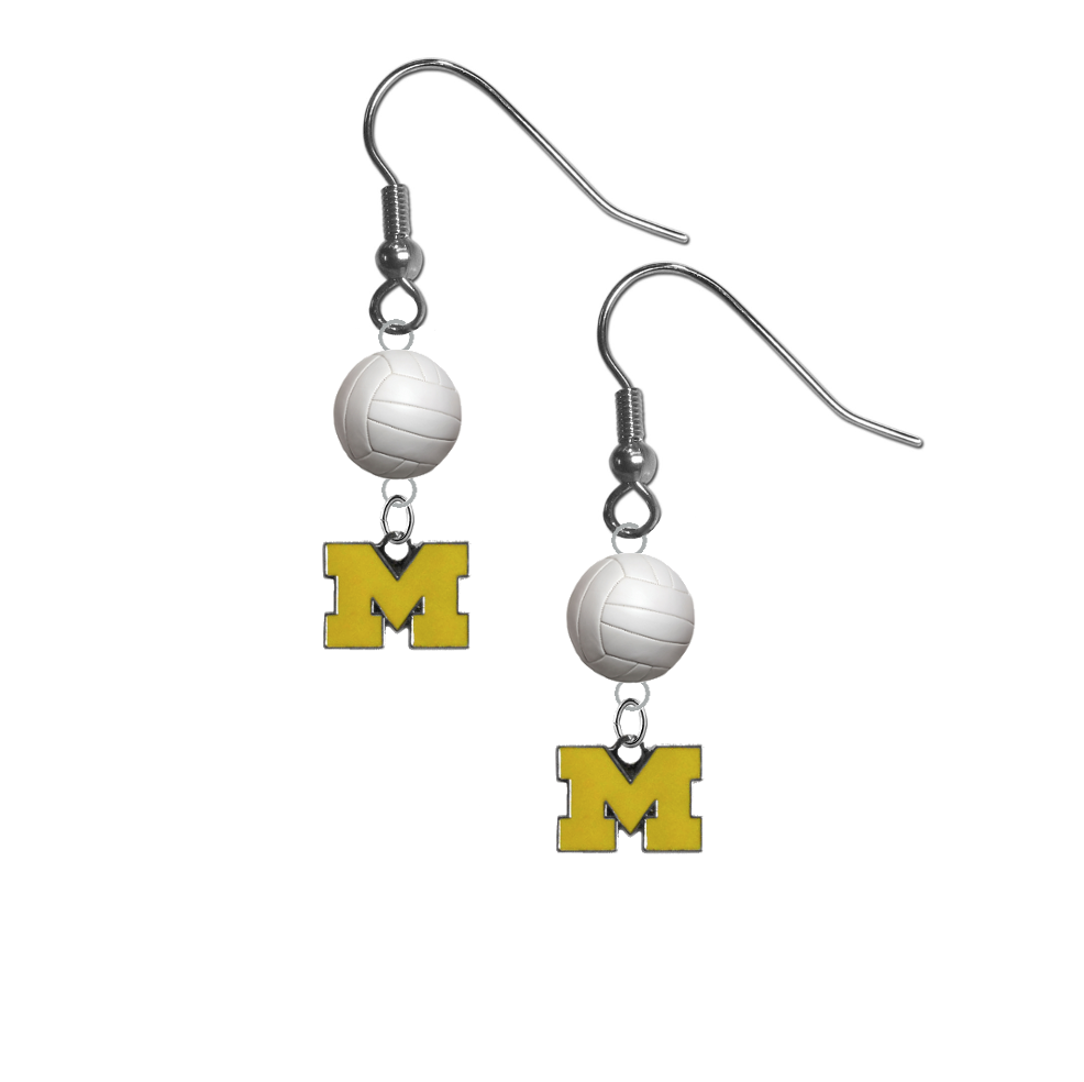 Michigan Wolverines Style 3 NCAA Volleyball Dangle Earrings