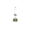 Michigan Wolverines WHITE College Belly Button Navel Ring