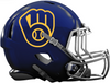 Milwaukee Brewers Custom Concept Navy Blue Mini Riddell Speed Football Helmet