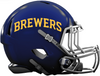 Milwaukee Brewers Custom Concept Navy Blue Mini Riddell Speed Football Helmet