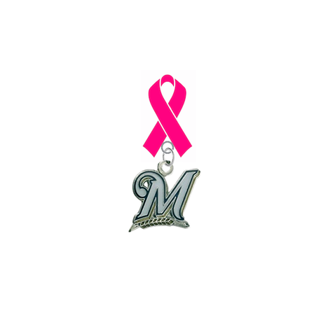 Milwaukee Brewers MLB Breast Cancer Awareness / Mothers Day Pink Ribbon Lapel Pin
