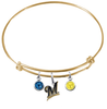 Milwaukee Brewers Gold MLB Expandable Wire Bangle Charm Bracelet