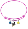 Milwaukee Brewers Pink MLB Expandable Wire Bangle Charm Bracelet