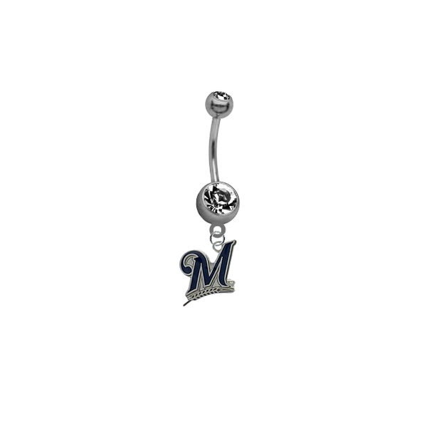 Milwaukee Brewers MLB Baseball Belly Button Navel Ring
