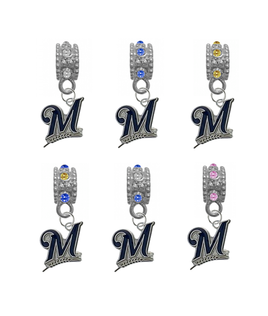 Milwaukee Brewers MLB Baseball Crystal Rhinestone European Bracelet Charm
