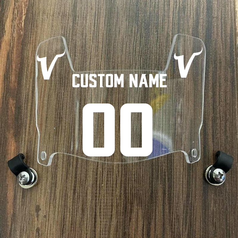 Minnesota Vikings Custom Name & Number Mini Football Helmet Visor Shield Clear w/ Clips - White