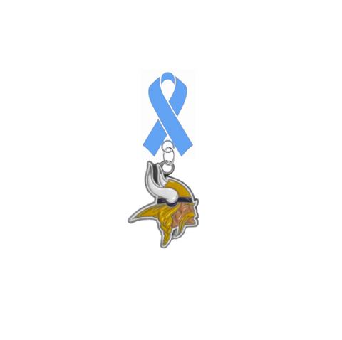 Minnesota Vikings NFL Prostate Cancer Awareness / Fathers Day Light Blue Ribbon Lapel Pin